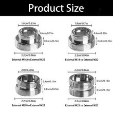 Carica l'immagine nel visualizzatore di Gallery, Kit di 4 adattatori per rubinetto, da M16 a M22, da M18 a M22, da M20 a M22, filettatura maschio da M22 a M22, adattator