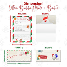 Carica l'immagine nel visualizzatore di Gallery, Kit Lettera Babbo Natale Bambini | Lettera per Babbo Natale da Scrivere + Risposta di Babbo Natale + 2 Buste | Set Lettera a Babbo Natale