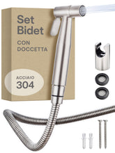 Carica l'immagine nel visualizzatore di Gallery, Praknu Idroscopino per WC in Acciaio Inox – Doccetta Bidet con Supporto