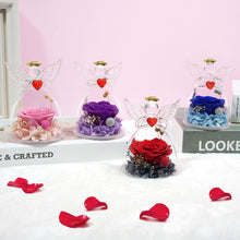 Carica l'immagine nel visualizzatore di Gallery, Miofula Rosa Stabilizzata Vera Regalo Donna Compleanno,Rosa Eterna Figurine Angelo Regalo Mamma Nonna,Fiori Stabilizzati Regalo Anniversario per Lei,Regali Natale Donna San Valentino Regali Fidanzata