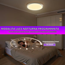 Carica l'immagine nel visualizzatore di Gallery, Plafoniera Led Soffitto, 24W 2160LM Lampada da Soffitto con Telecomando, Moderno 3000K-6500K 7 RGB Colore Plafoniere da 