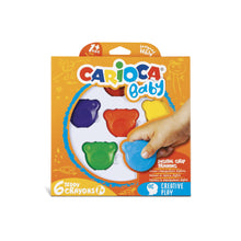 Carica l'immagine nel visualizzatore di Gallery, CARIOCA Pastelli Baby Teddy Crayons, Scatola di 6 Pastelli Colorati a Forma di Orsetto, Pastelli Per Bambini dai 12 Mesi, 6 Pezzi