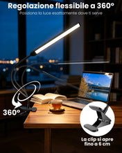 Carica l'immagine nel visualizzatore di Gallery, Lampada da cavalletto a LED con attacco a clip per artisti, con telecomando