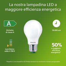 Carica l'immagine nel visualizzatore di Gallery, Philips UltraEfficient, Lampadina LED smart A60 E27, Confezione da 3