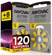 Carica l'immagine nel visualizzatore di Gallery, 120 Batterie per Apparecchi Acustici Rayovac Extra Misura 10 + 8 Udivita