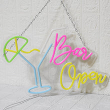 Carica l'immagine nel visualizzatore di Gallery, Bar Open Insegna al Neon Luci al Neon Cocktail LED aperto segno al neon Con pulsante e interruttore dimmerabili Adatto p