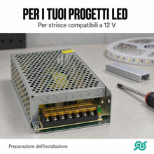 Carica l'immagine nel visualizzatore di Gallery, TEMPO DI SALDI Alimentatore 12V 10A Metallo circa 16x10x4 cm per LED e CCTV