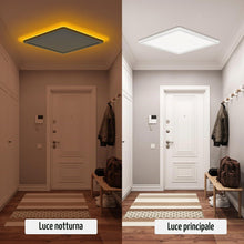 Carica l'immagine nel visualizzatore di Gallery, Bowfar Plafoniera LED, Lampada da Soffitto 24W 2800LM con Telecomando Dimmerabile 3000K-6500K, Luce notturna 1800K Ambra