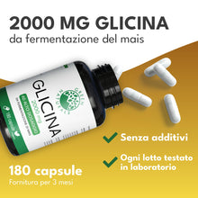 Carica l'immagine nel visualizzatore di Gallery, Green Naturals Glicina 2.000 mg al giorno – 180 capsule