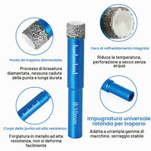 Carica l'immagine nel visualizzatore di Gallery, 7 Pezzi Gres Porcellanato Punte Trapano 5/6/8/10/12/14mm,Set di Punte per Granito con 6 mm Carbide Punte,per Vetro, Cera