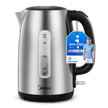 Carica l&#39;immagine nel visualizzatore di Gallery, Midea Bollitore Elettrico 1,7L, Acciaio Inox, Kettle senza BPA, 2200 W, Bollitore Acqua con indicatore del livello dell&#39;acqua, indicatore LED, Base di rotazione a 360°