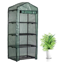 Carica l'immagine nel visualizzatore di Gallery, Copertura per serra da giardino in PVC, 4 ripiani, con telo rimovibile trasparente, 160x70x50 cm, impermeabile e traspir