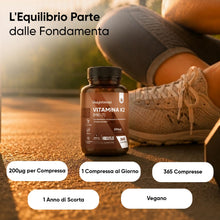 Carica l'immagine nel visualizzatore di Gallery, Vitamina K2 MK7 200µg, Vegana, 1 Compressa al Giorno, 1 Anno di Fornitura