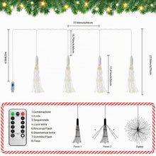 Carica l'immagine nel visualizzatore di Gallery, CNMTCCO Ghirlanda di luci natalizie,confezione da 4 luci USB da appendere,480 pezzi,8 modalità,luci a sfera impermeabili