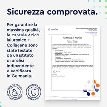 Carica l'immagine nel visualizzatore di Gallery, Collagene e Acido Ialuronico Integratore 180 Capsule, + Vitamina C, Biotina, Zinco e Selenio, 1000mg Collagene Idrolizza