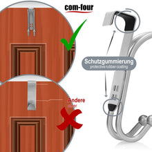Carica l'immagine nel visualizzatore di Gallery, com-four® 4x Ganci per Porte, Ganci Appendiabiti Doppi con Protezione