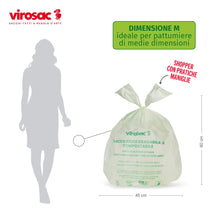 Carica l'immagine nel visualizzatore di Gallery, Virosac - Proxsac Bio - Sacchetti Per Rifiuti Biodegradabili 45x60 Con Bretelle, 15pz per rotolo, kit da 3 rotoli