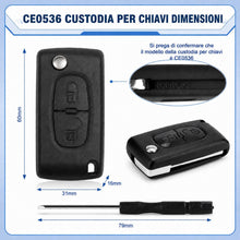 Carica l'immagine nel visualizzatore di Gallery, 2 Tasti Guscio Chiave Auto CE0536, C2 C3 C4 C5 C6 C8 207 307 308 407 5008