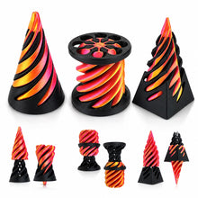 Carica l'immagine nel visualizzatore di Gallery, 3PCS Impossible Cone, 3D Stampato Spiral Cone Fidget Toy, Impossible Pyramid Passthrough Sculpture, Desktop Spirale Cono