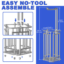 Carica l&#39;immagine nel visualizzatore di Gallery, Porta Carta Igienica da Terra, Colonna bagno porta rotolo dispenser supporto moderno,a prova di ruggine,può contenere 4 rotoli