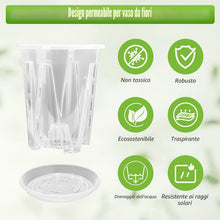Carica l'immagine nel visualizzatore di Gallery, Set da 3 Vasi per Orchidee in Plastica con Sottovasi, 1.3L/Ø14cm Vaso
