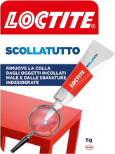 Carica l'immagine nel visualizzatore di Gallery, Loctite Scollatutto, Rimuovi colla in tubetto per tutte le superfici, Rimuove qualsiasi colla cianoacrilica, colla gel, colla trasparente, Rimuovi etichette e residui adesivi, 1x5g