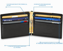 Carica l'immagine nel visualizzatore di Gallery, TRAVANDO Portafoglio uomo con protezione RFID VIENNA Porta carte di credito con clip per contanti Porta tessere slim tas
