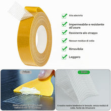 Carica l'immagine nel visualizzatore di Gallery, Nastro Biadesivo in Tessuto e Forbici Bianche, 2,5 cm x 10 m, Nastro Orlo per Tende, per Cucire orli, Pantaloni, Indumen