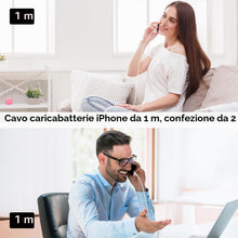 Carica l'immagine nel visualizzatore di Gallery, 1M 2Pezzi Cavo iPhone Originale Certificato MFi per Apple iPhone 14 13 12 11 Pro Max/Mini/X/XS/8/7/6Plus/SE/iPad, Cavo R