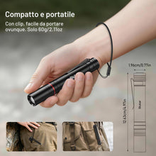 Carica l'immagine nel visualizzatore di Gallery, Blukar Torcia LED Mini Ricaricabile, Torcia Penna Tascabile con Clip