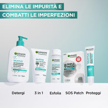 Carica l'immagine nel visualizzatore di Gallery, Garnier Maschera 3in1 Argilla, Per Pelli Miste e Con Imperfezioni, Effetto Purificante e Anti-Brufoli, Impurità Rimosse 