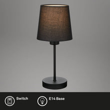 Carica l'immagine nel visualizzatore di Gallery, BRILONER - Lampada da tavolo, lampada da comodino, lampada da scrivania, 1 x E14, incl. cavo interruttore in tessuto, ne
