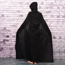Carica l'immagine nel visualizzatore di Gallery, Zeayebsr 1pc Costume da strega con cappuccio nero di Halloween, travestimento da strega, accessori cosplay per adulti e bambini per riunioni di famiglia