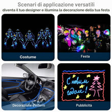 Carica l'immagine nel visualizzatore di Gallery, EL Wire LED Neon Flessibile Elettroluminescente Filo EL Fili Super Luminoso Stroboscopico Controllo di o Abito Cosplay F