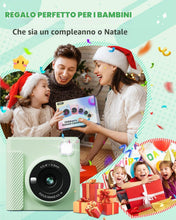 Carica l'immagine nel visualizzatore di Gallery, TIATUA Macchina Fotografica Bambini Istantanea, Schermo 2,4" 1080P, Verde