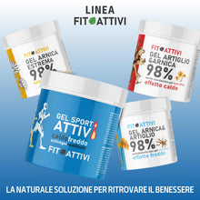 Carica l&#39;immagine nel visualizzatore di Gallery, Crema Riscaldante Muscoli Sportiva Pre e Post Allenamento, Gel con Arnica, Collagene, Acido Ialuronico e Vitamina E, 100% Made in Italy 550 ml - FITOATTIVI