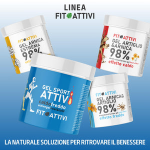 Crema Riscaldante Muscoli Sportiva Pre e Post Allenamento, Gel con Arnica, Collagene, Acido Ialuronico e Vitamina E, 100% Made in Italy 550 ml - FITOATTIVI