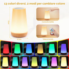 Carica l'immagine nel visualizzatore di Gallery, JOPHEK 13 Colori Touch Dimmable Night Lamp, USB Ricaricabile Led Luce Notturna con Telecomando, Regalo per Bambini Adult