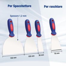 Carica l'immagine nel visualizzatore di Gallery, WORKPRO Set di Spatole Professionali in Acciaio Inox, 4 Pezzi