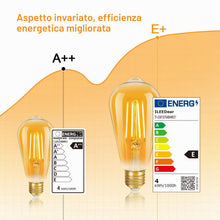 Carica l'immagine nel visualizzatore di Gallery, Edison lampadina vintage E27, 2200K, 4 pezzi lampadine led e27 luce calda Ideale per la nostalgia e l'illuminazione retr