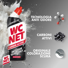 Carica l'immagine nel visualizzatore di Gallery, Wc Net – Carbon Active Anti-Odor, Detergente Liquido per WC con Carboni Attivi, Contrasta i Cattivi Odori del WC, 700ml 
