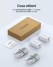 Carica l'immagine nel visualizzatore di Gallery, RAVIAD 30W Caricatore USB C 2Pezzi Caricabatteria Tipo C 2 Porte USBA+USBC