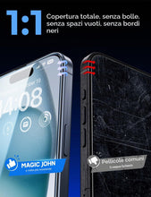Carica l'immagine nel visualizzatore di Gallery, MAGIC JOHN 2 pezzi per iPhone 15 per vetro temperato (6,1 pollici), pulizia auto, durezza 9H, pellicola protettiva ultra