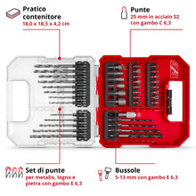 Carica l'immagine nel visualizzatore di Gallery, Einhell L-CASE 40 pezzi set di inserti e punte
