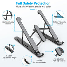 Carica l'immagine nel visualizzatore di Gallery, AOVUYCK-Store Supporto PC Portatile, 8 Livelli Regolabile &amp; Raffreddamento Porta PC, Pieghevole in Plastica e Silicone Laptop Stand per Computer Portatili e Tablet (10-15,6’’)