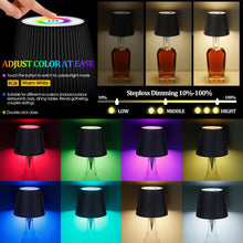Carica l'immagine nel visualizzatore di Gallery, Lampada per Bottiglie Senza Fili LED, Lampada Scrivania Touch Dimmable RGB, Ricarica USB-C, Lampadina Decorativa per Cam