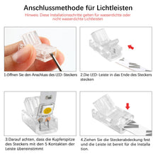 Carica l'immagine nel visualizzatore di Gallery, Kit di Connettori a Monocolore Striscia LED 2 Pin 8mm