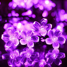 Carica l'immagine nel visualizzatore di Gallery, KINGCOO Catena Luminosa Stringa Luci Fiore Solare Esterna,Impermeabile 21ft 50LED Fiore di Pesca Ciliegio Luci di String