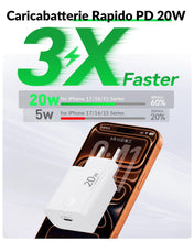 Carica l'immagine nel visualizzatore di Gallery, 20W USB C Caricatore Rapido + 3M Cavo per iPhone 18 Pro Max Duo 17 16 15