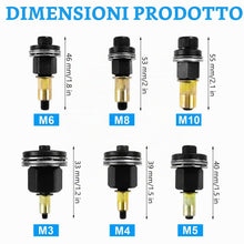 Carica l'immagine nel visualizzatore di Gallery, 6 Pezzi Inserto Filettato Rivettatrice Manuale di Teste Set, M3, M4, M5, M6, M8, M10 Rivettatrice per Inserti Filettati 